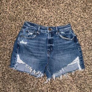 American Eagle Outfitters Blue Distressed Jean Shorts